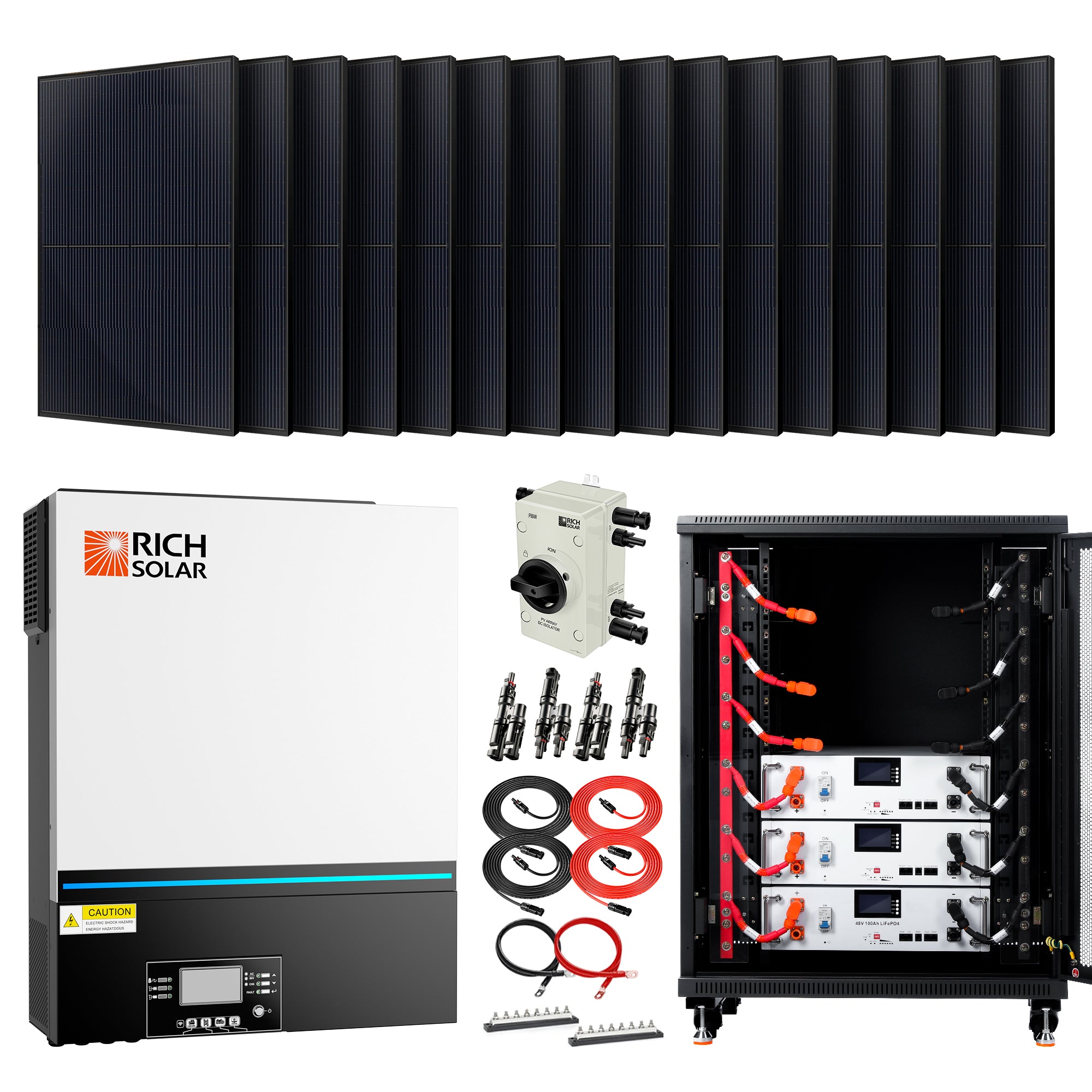 Rich Solar Complete Off-Grid Solar Kit – 6.5 kW Split-Phase System for Cabins & Tiny Homes with 6.56 kW Solar PV