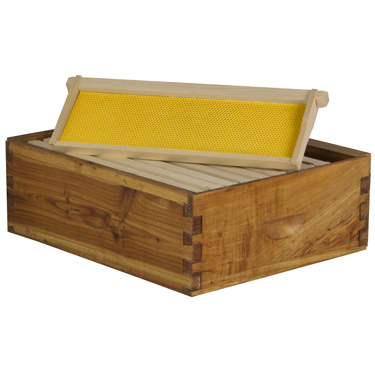 Fully Assembled 10-Frame Wax-Coated Beehive Kit – (1) Deep & (1) Medium | Hoover Hives® Original Beeswax Finish
