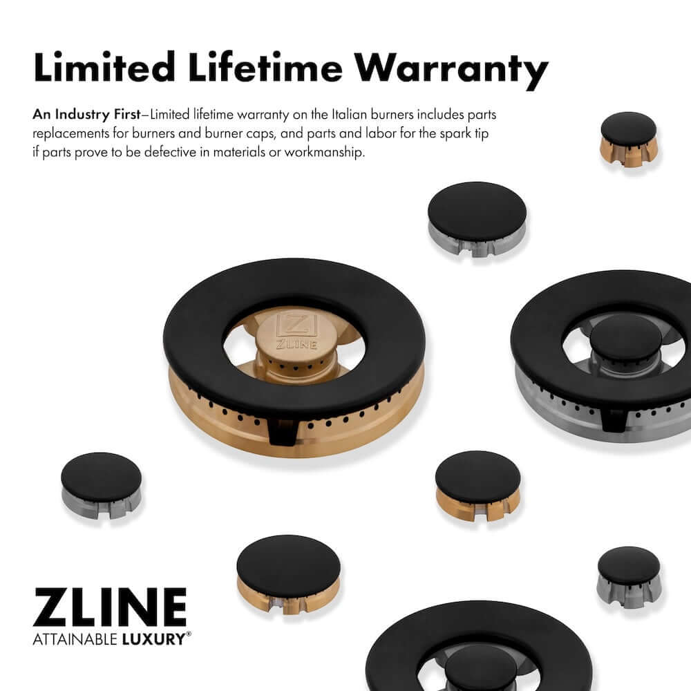 ZLINE 48" Dual Fuel Range, Gas Cooktop, Electric Convection Oven DuraSnow® Stainless Steel, Champagne Bronze CDRSZ-48-CB