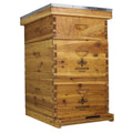 10-Frame Wax-Coated Beehive Kit – (2) Deep & (1) Medium Unassembled | Hoover Hives® Original Beeswax Finish