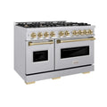 ZLINE 48" Classic Gas Range, Convection Gas Oven Stainless Steel, Champagne Bronze CGRZ-48-CB