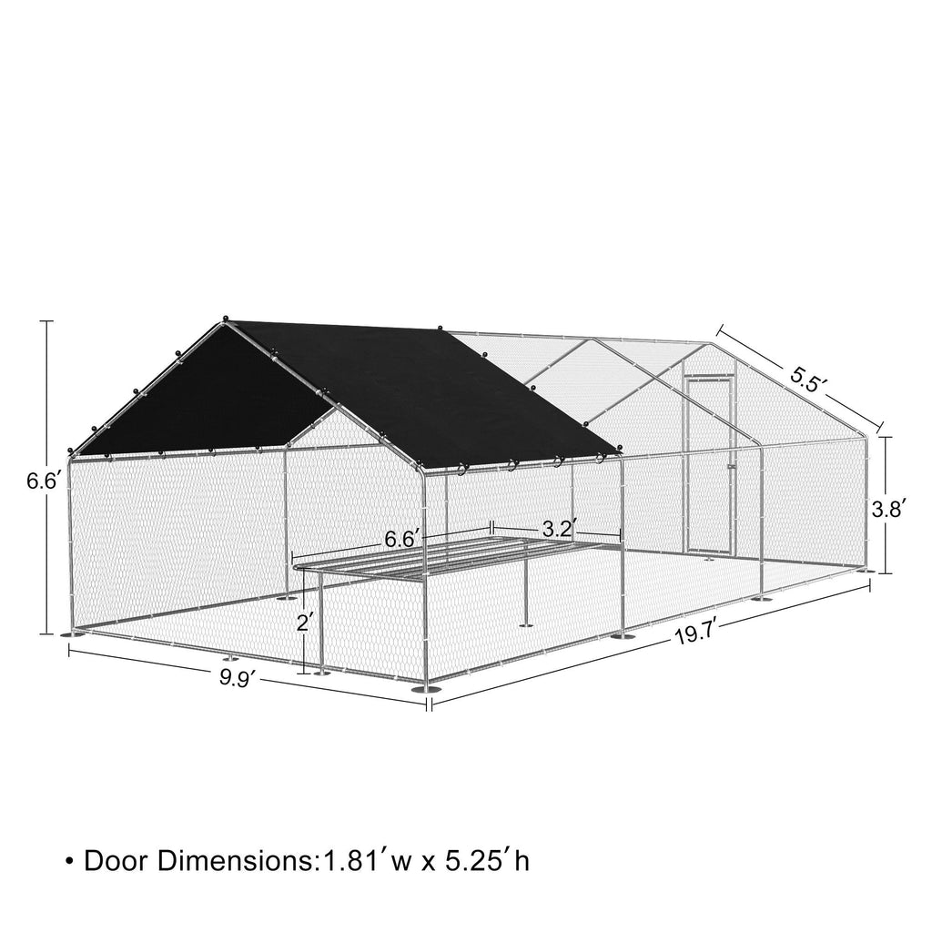 Large Metal Walk-in Run area.  9.8' W x 19.7' D x 6.6' H