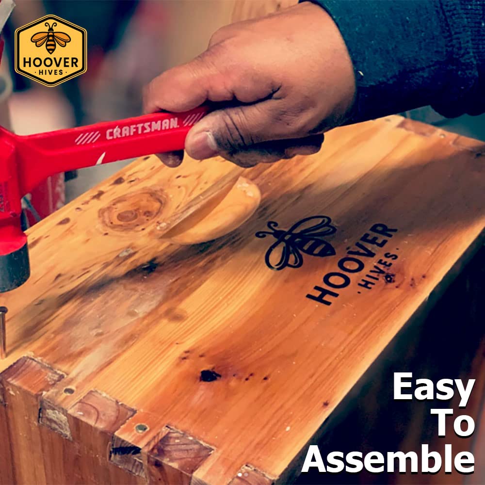 8-Frame Wax-Coated Beehive Kit – (2) Deep & (1) Medium Unassembled | Hoover Hives® Original Beeswax Finish