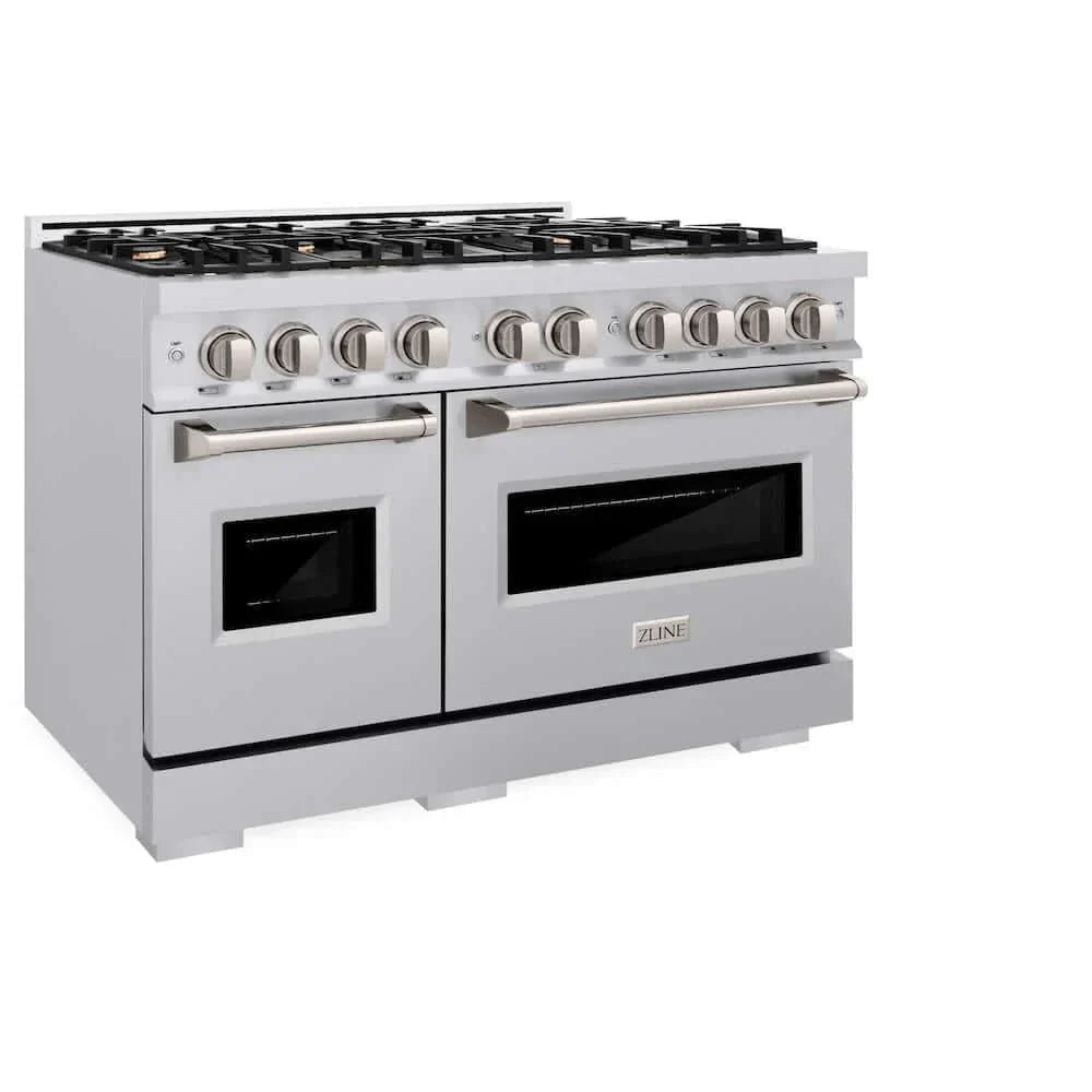 ZLINE 48"Classic Double Oven Gas Range, Stainless Steel, Brass Burners, CGR-BR-48