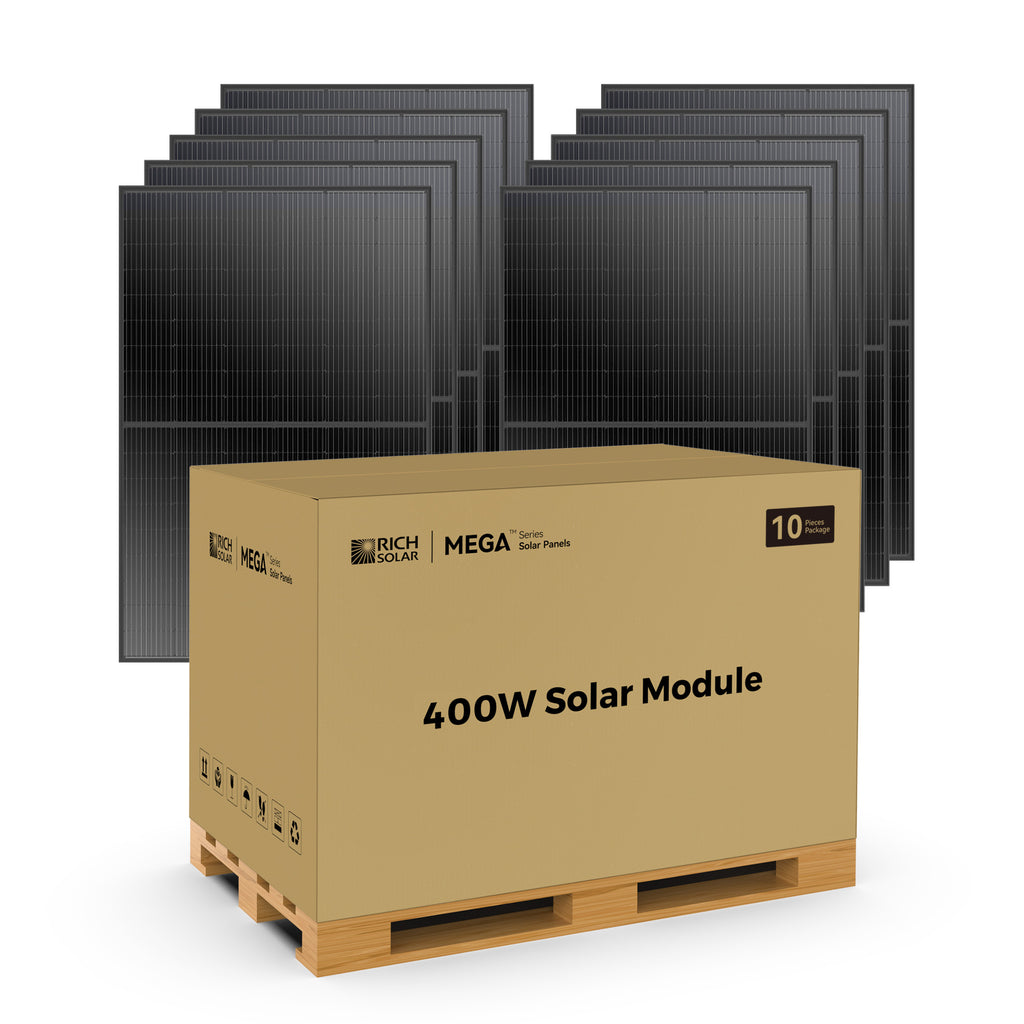 10 Panel Rich Solar MEGA 400W 24V Solar Panel (10 Panel) — High-Capacity Power ...