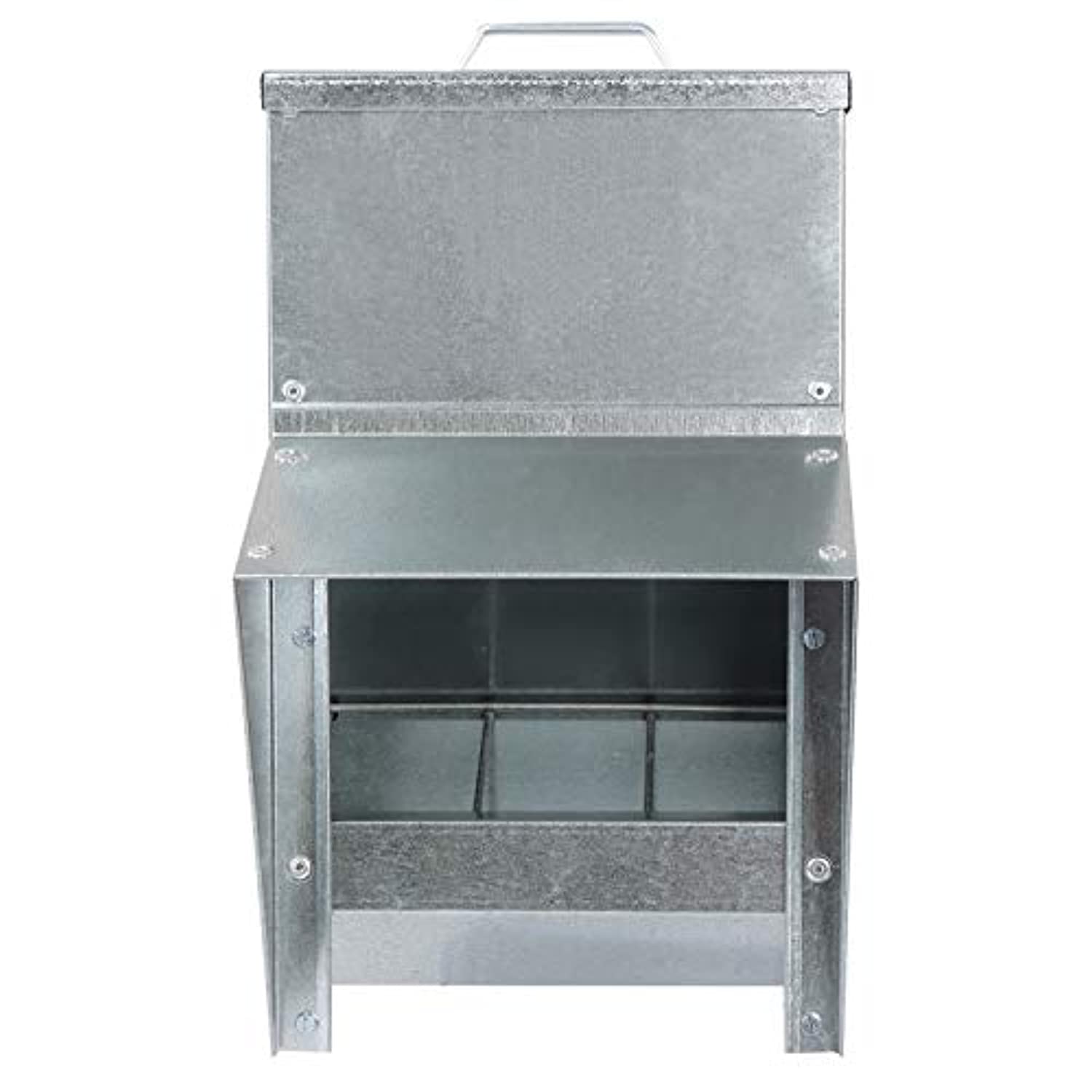 Grandpa's Feeders  Galvanized Chicken Feeder - Rat Proof Poultry Feeder with Lid Weatherproof Outdoor Coop Food Dispenser