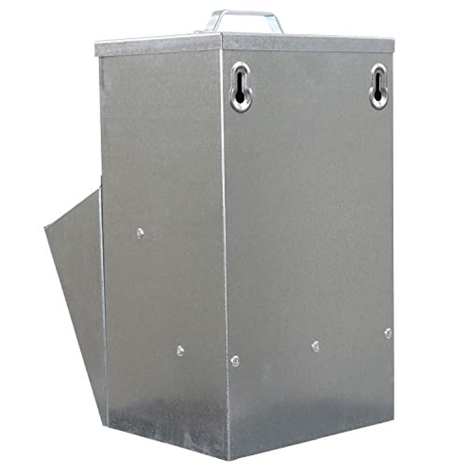 Grandpa's Feeders  Galvanized Chicken Feeder - Rat Proof Poultry Feeder with Lid Weatherproof Outdoor Coop Food Dispenser