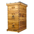 8-Frame Wax-Coated Beehive Kit – (2) Deep & (1) Medium Unassembled | Hoover Hives® Original Beeswax Finish