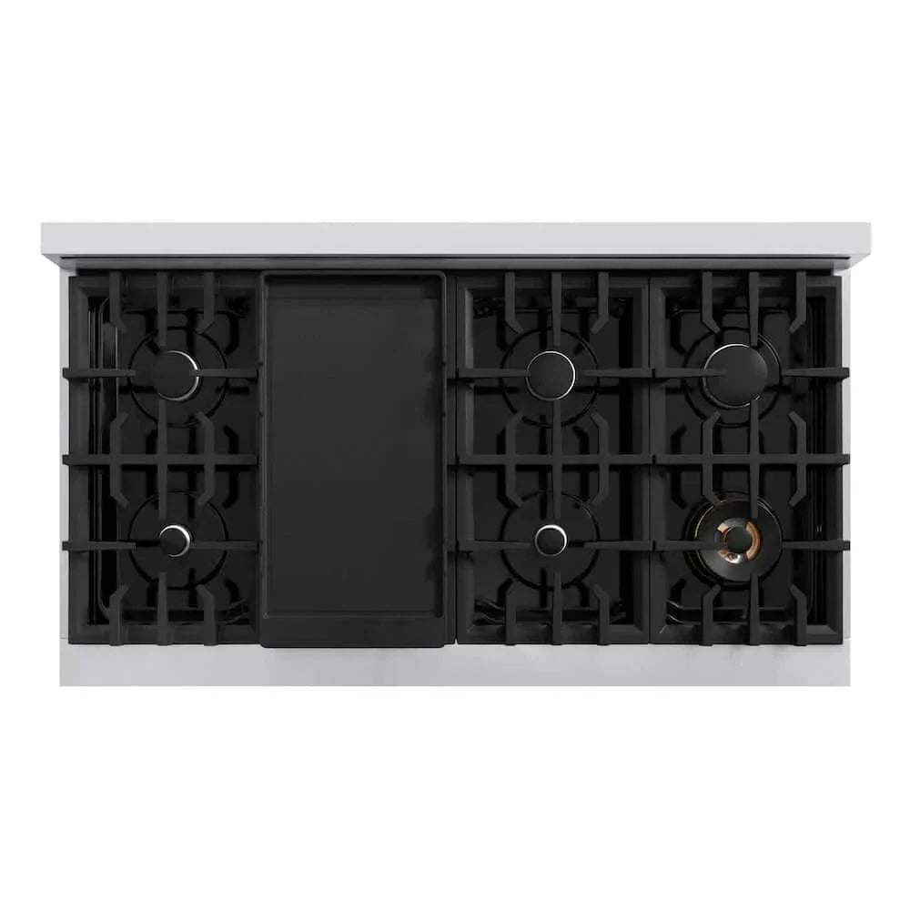 ZLINE 48" Select Gas Range Gas Convection Gas Oven Stainless Steel Black Matte Door HGR-BLM-48