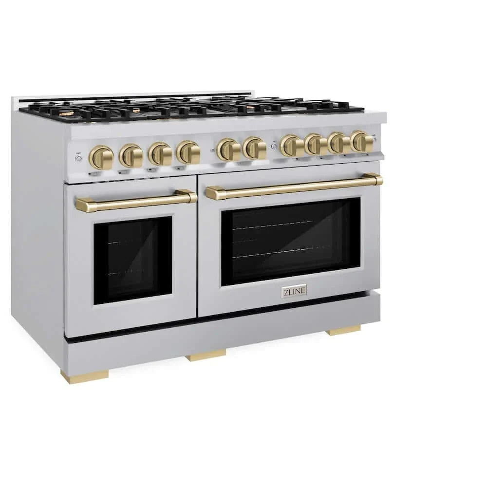 ZLINE 48" Select Gas Range Convection Gas Oven Stainless Steel Champagne Bronze HGRZ-48-CB
