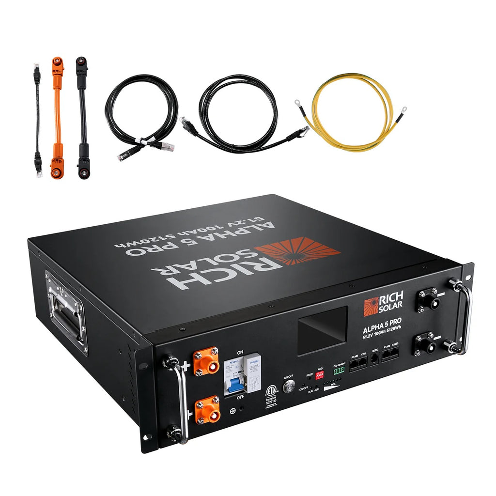Rich Solar NOVA 12K Hybrid Solar Kit – 12 kW Split-Phase Inverter with 61.44 kWh LiFePO₄ Server Battery System