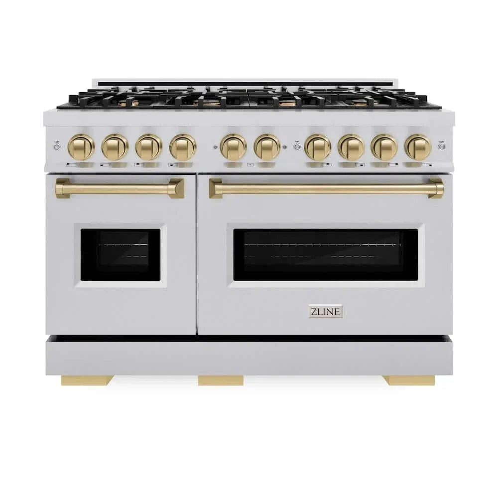 ZLINE 48" Classic Gas Range, Convection Gas Oven Stainless Steel, Champagne Bronze CGRZ-48-CB