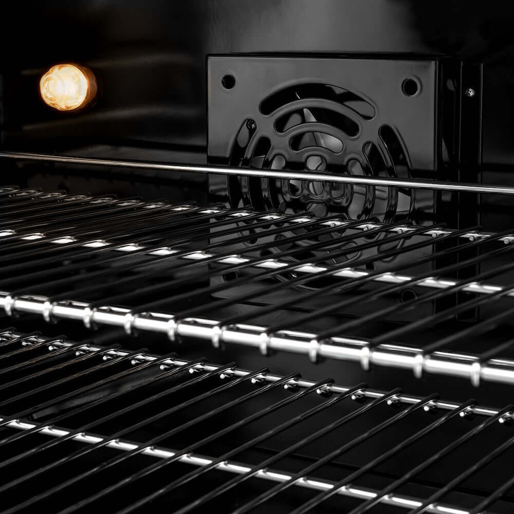 ZLINE 48" Select Gas Range Convection Gas Oven Stainless Steel Black Matte Doors Gold HGRZ-BLM-48-G