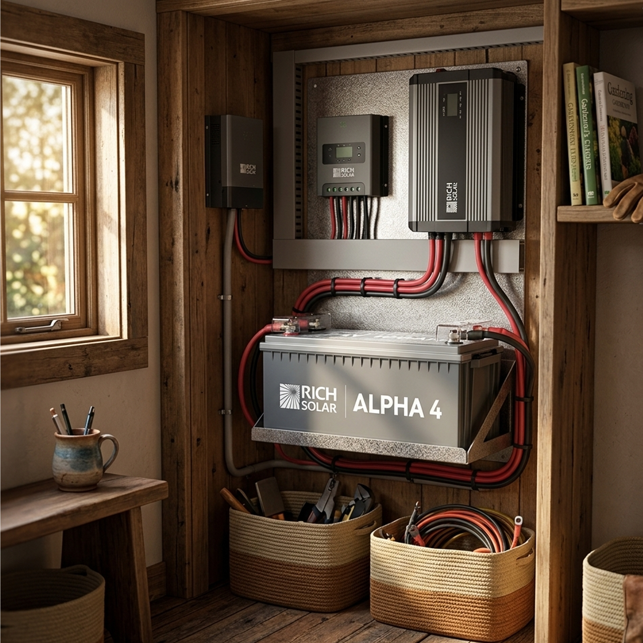 RICH SOLAR ALPHA 4 | 24V 100Ah LiFePO4 Battery | Powerful 24V Lithium Battery for RVs, Trailers, Vans, Boats, Off-Grid | 5,000 Lifetime Cycles | Bluetooth and Internal Heat Technology