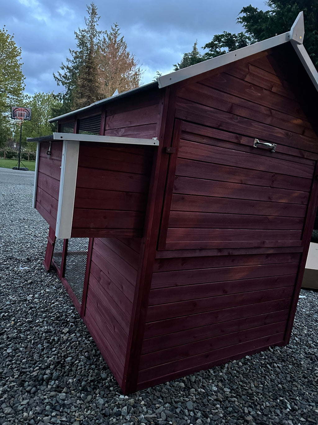NEW FarmHouse Coop.  Both Stain colors in stock, BARN RED Limited Run!