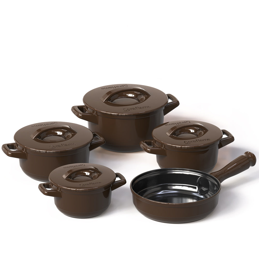 Duo 9 Piece Ceramic Cookware  Set - Ceramic Lid