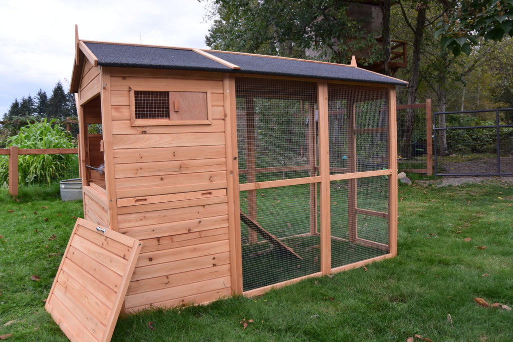 NEW FarmHouse Coop.  Both Stain colors in stock, BARN RED Limited Run!