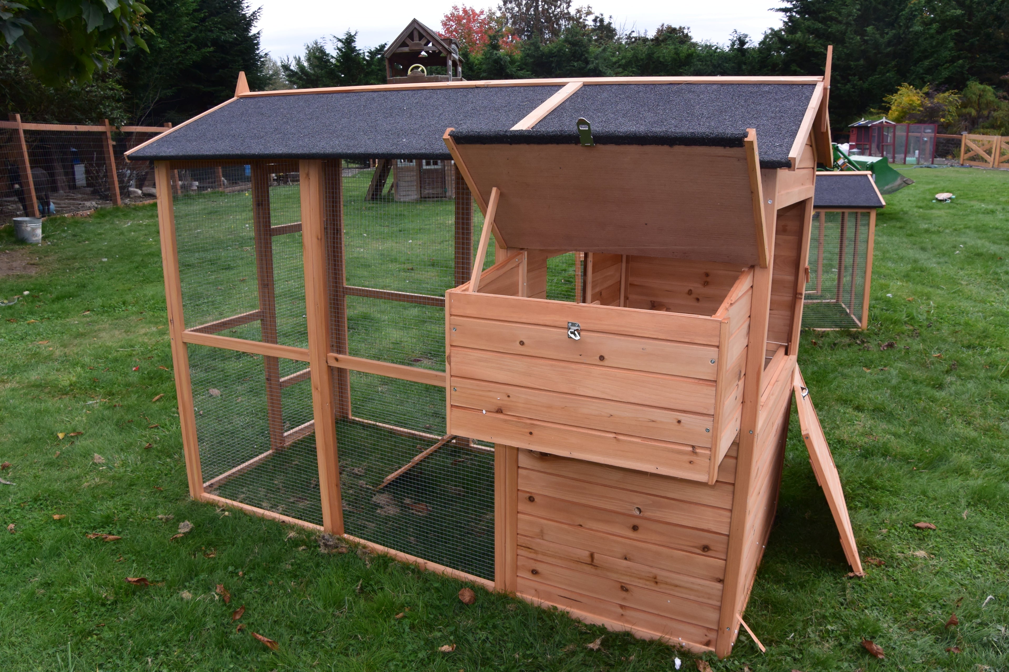 NEW FarmHouse Coop.  Both Stain colors in stock, BARN RED Limited Run!