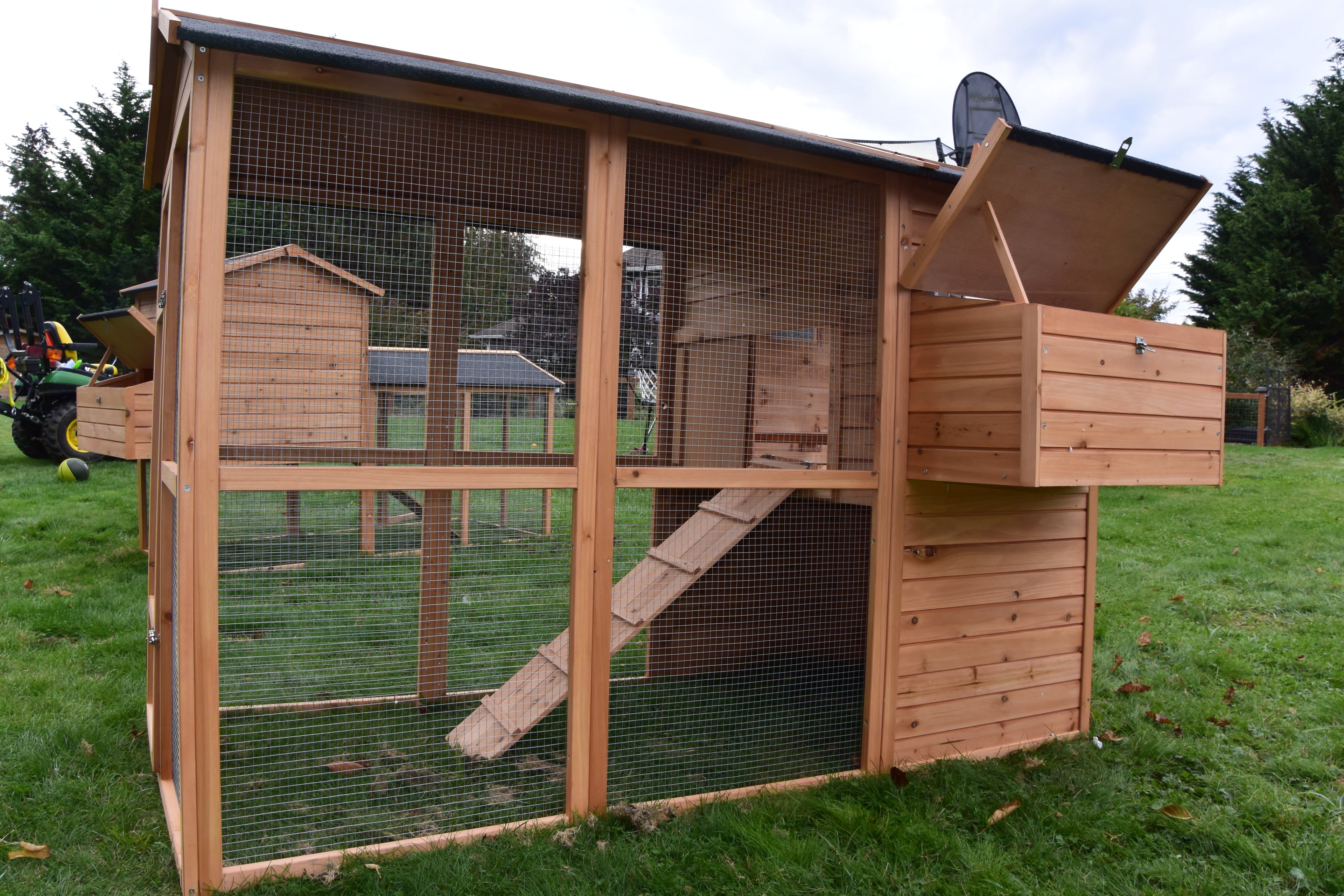 NEW FarmHouse Coop.  Both Stain colors in stock, BARN RED Limited Run!