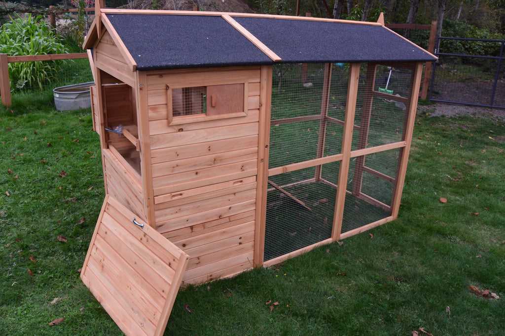 NEW FarmHouse Coop.  Both Stain colors in stock, BARN RED Limited Run!
