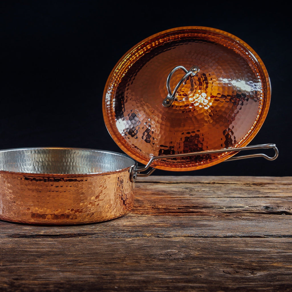 Copper Saute Pan With Lid, 3 quart