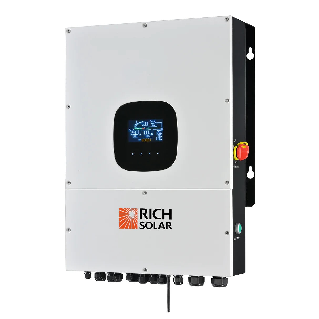 Rich Solar NOVA 12K Hybrid Solar Kit – 12 kW Split-Phase Inverter with 61.44 kWh LiFePO₄ Server Battery System