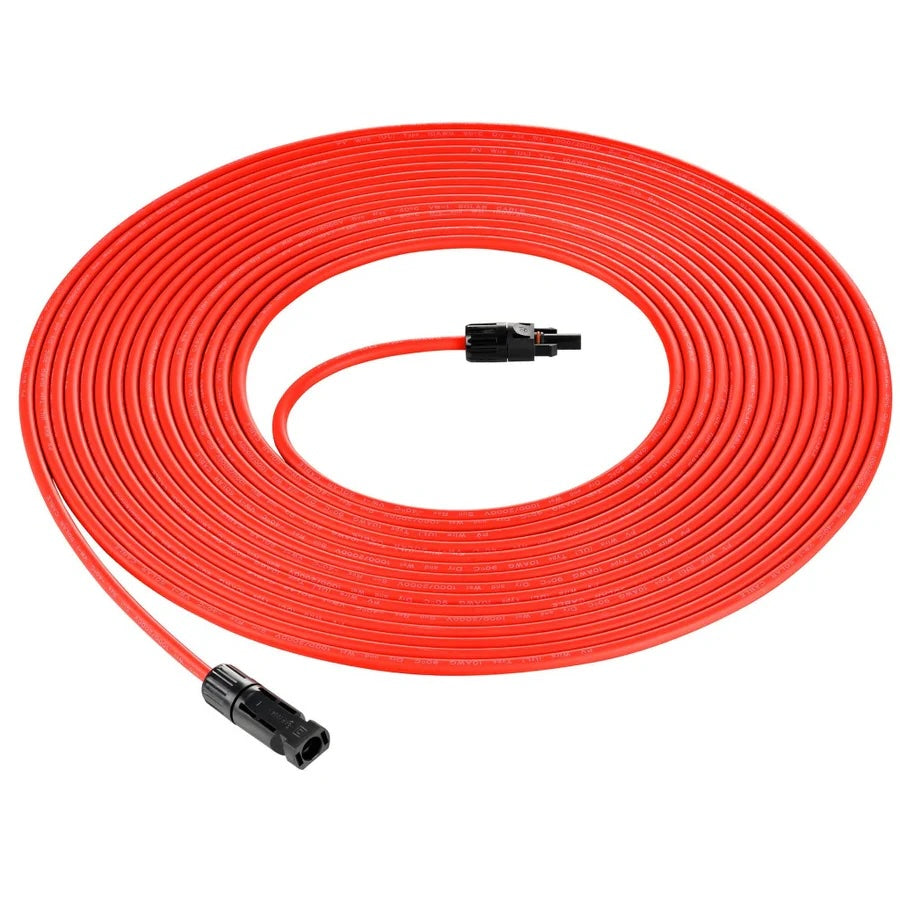 RICH SOLAR 10 Gauge Solar Panel Extension Cable with Male and Female Solar Connector Ends | Pair of 10AWG Red and Black Extension Wire with Connectors on Both Ends | Choose Cable Length: 10ft, 15ft, 20ft, 30ft, 50ft, 75ft, 100ft