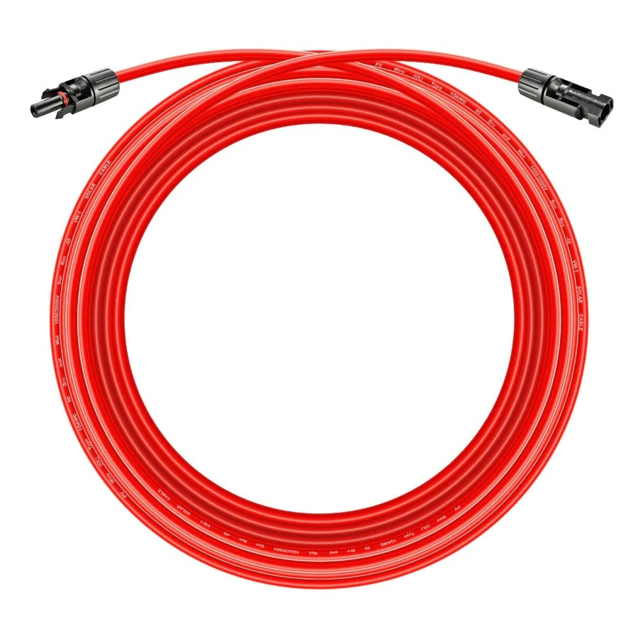 RICH SOLAR 10 Gauge Solar Panel Extension Cable with Male and Female Solar Connector Ends | Pair of 10AWG Red and Black Extension Wire with Connectors on Both Ends | Choose Cable Length: 10ft, 15ft, 20ft, 30ft, 50ft, 75ft, 100ft