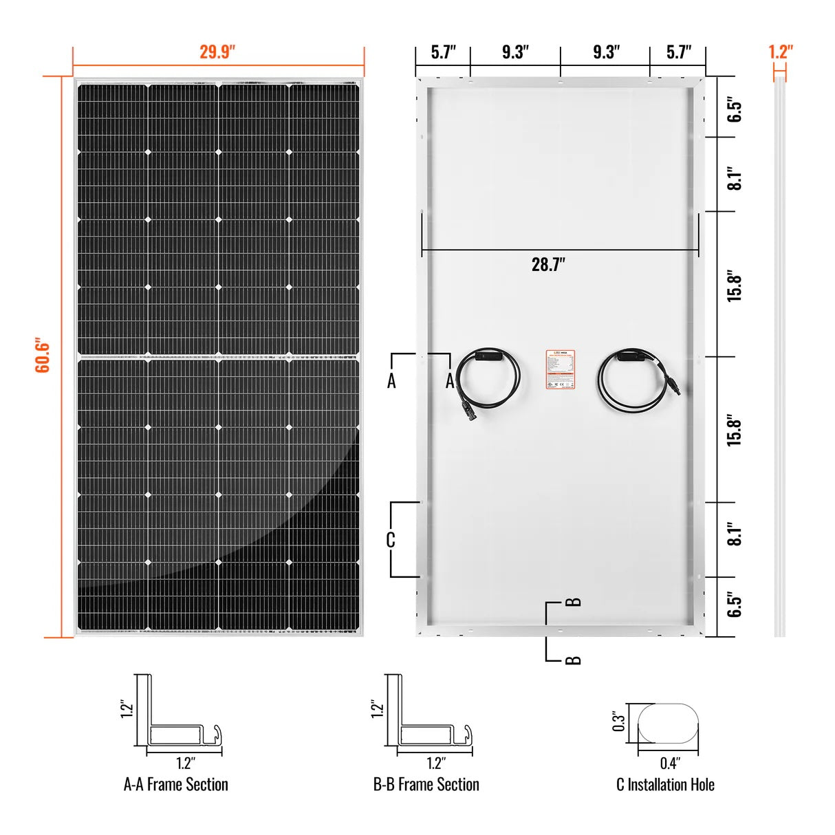 RICH SOLAR MEGA 250 PRO | 250 Watt 24 Volt Solar Panel | Premium 24V Off-Grid Solar Panel for Campers, Tiny Homes, Cabins | 25-Year Output Warranty