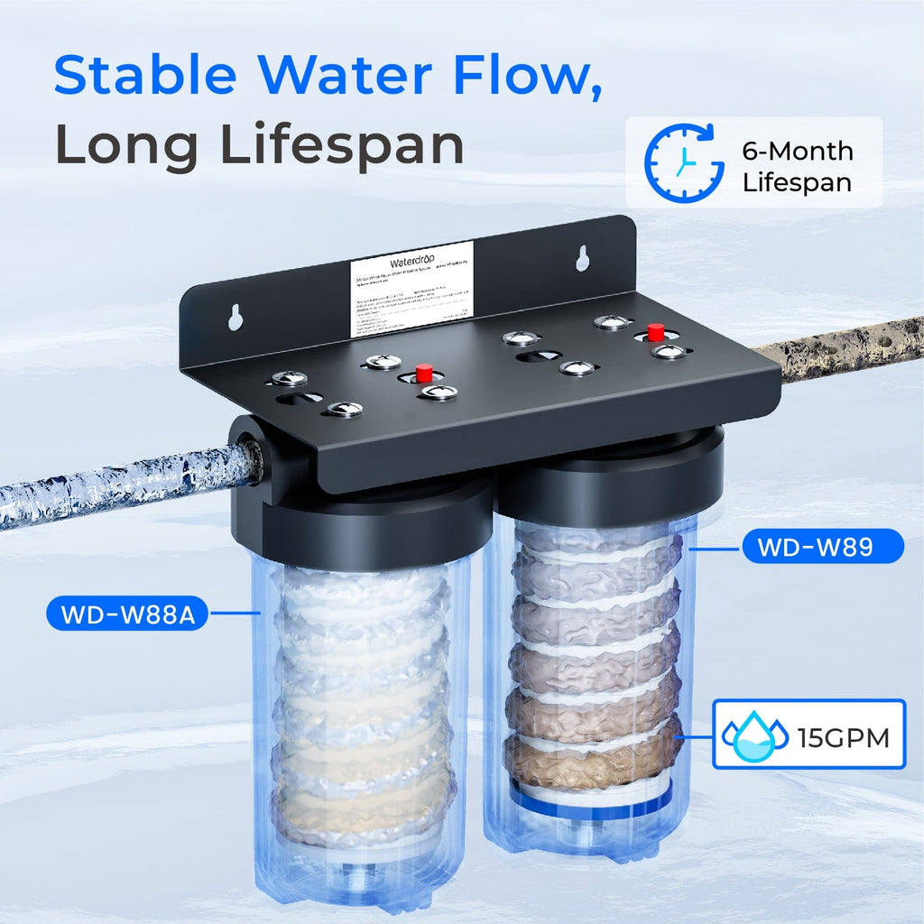 Waterdrop WHF21-PG 5 Micron 2-Stage Whole House Water Filtration System