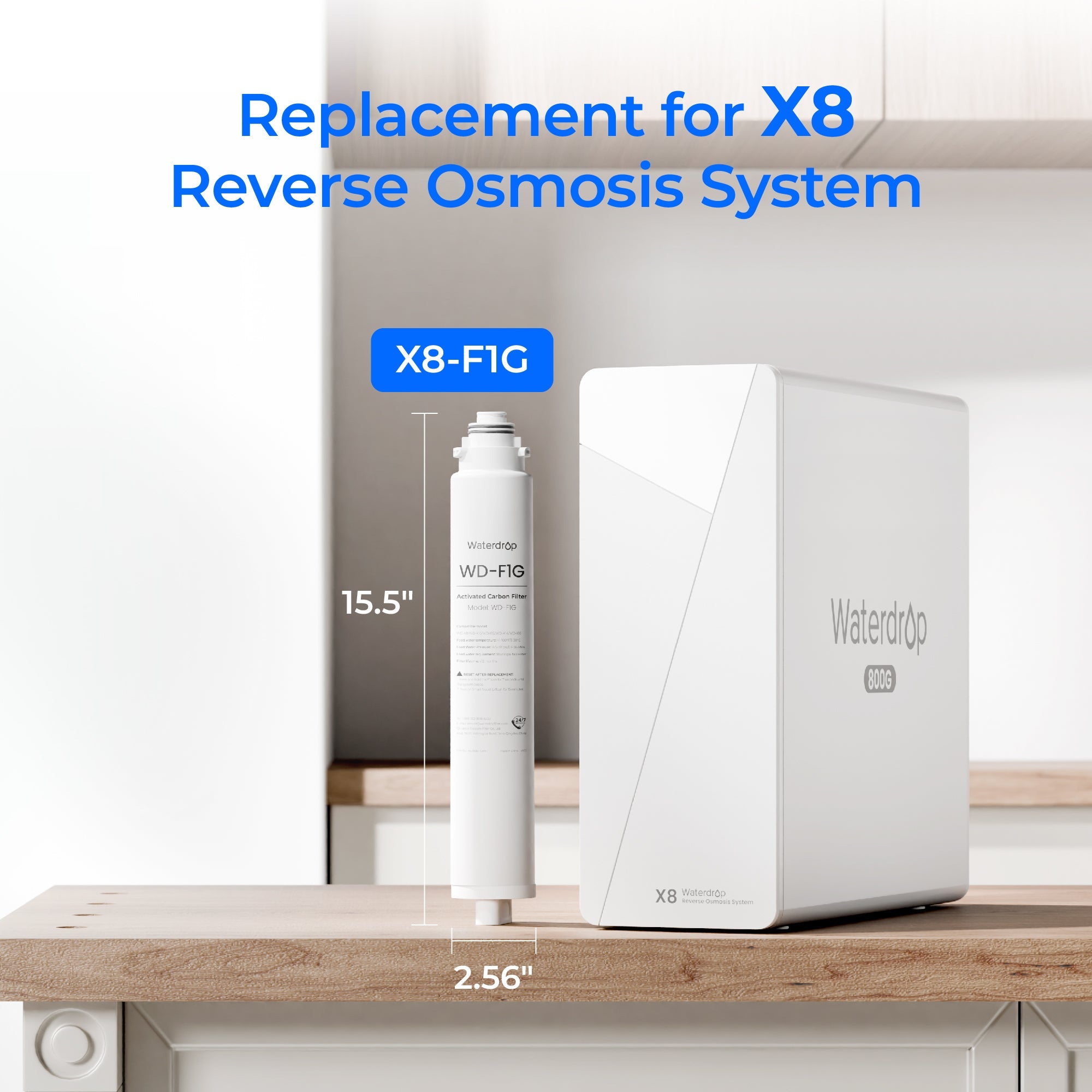 F1G Filter for Waterdrop X8 Reverse Osmosis System
