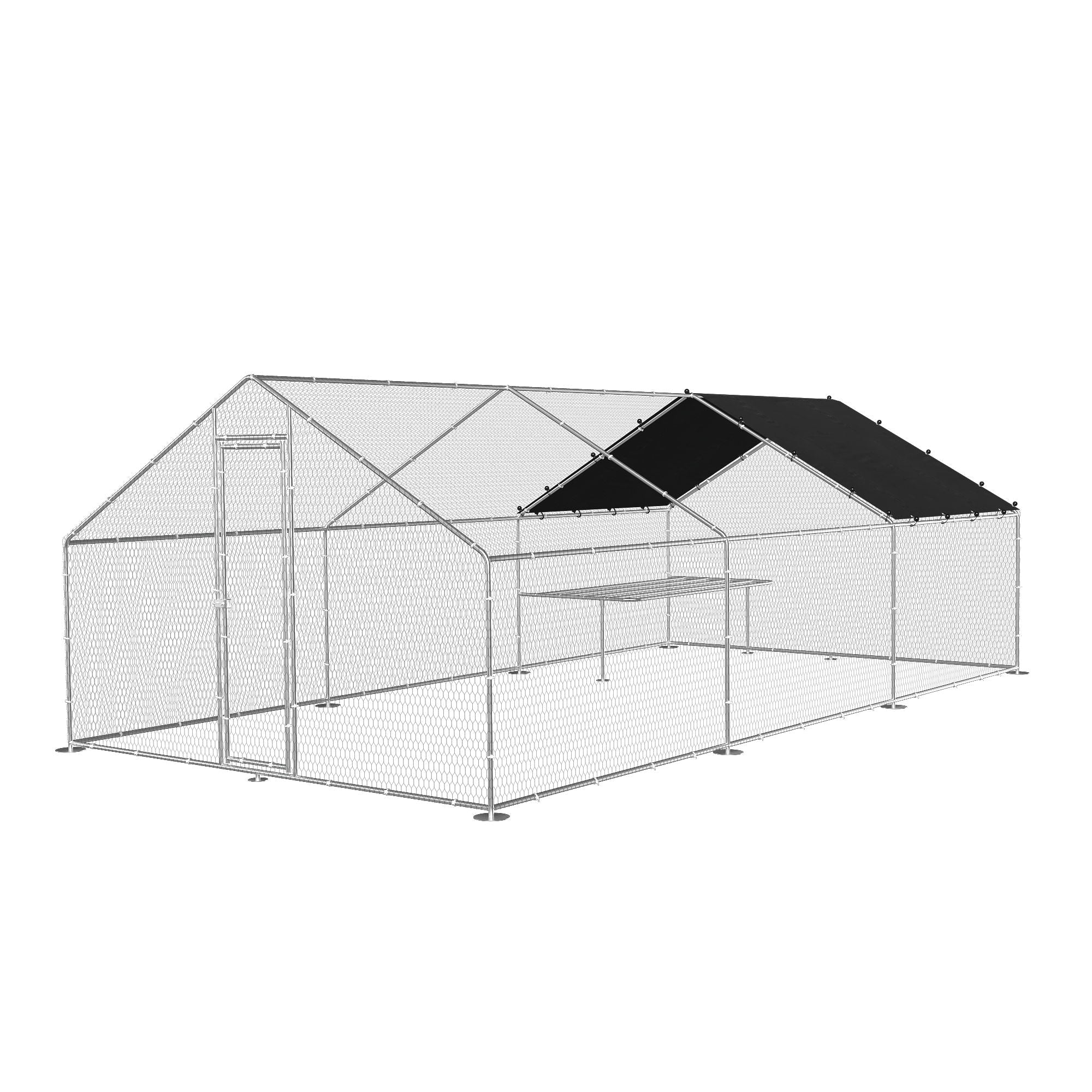 Large Metal Walk-in Run area.  9.8' W x 19.7' D x 6.6' H