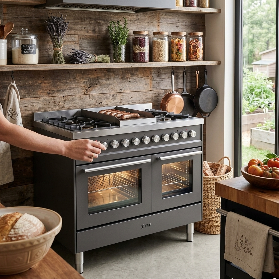 ILVE Professional Plus II 40" Dual Fuel Natural Gas Range, Matte Graphite with Trim, UPD40FWMPMG