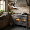 ILVE Professional Plus II 40" Dual Fuel Natural Gas Range, Matte Graphite with Trim, UPD40FWMPMG