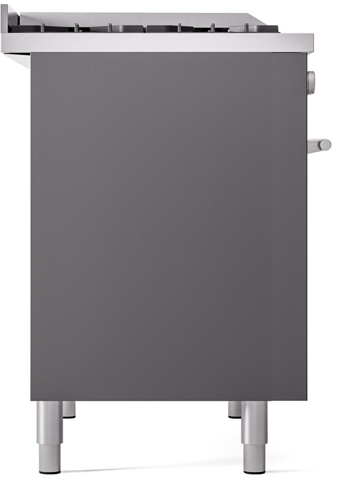 ILVE Professional Plus II 40" Dual Fuel Natural Gas Range, Matte Graphite with Trim, UPD40FWMPMG