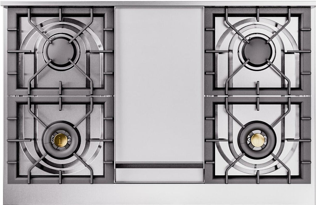 ILVE Professional Plus II 40" Dual Fuel Natural Gas Range, Matte Graphite with Trim, UPD40FWMPMG