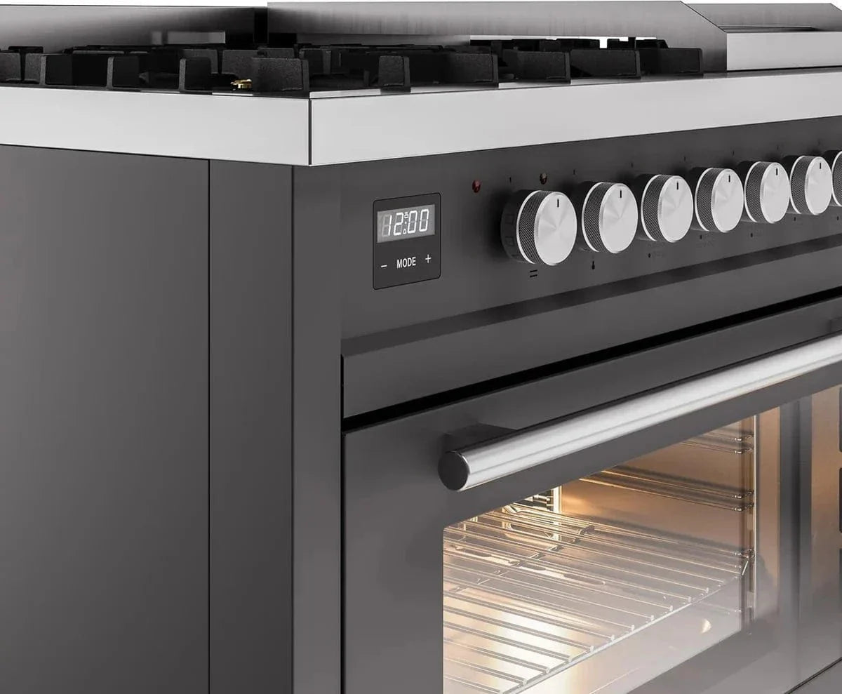 ILVE Professional Plus II 48" Dual Fuel Range in Matte Graphite UP48FWMPMG