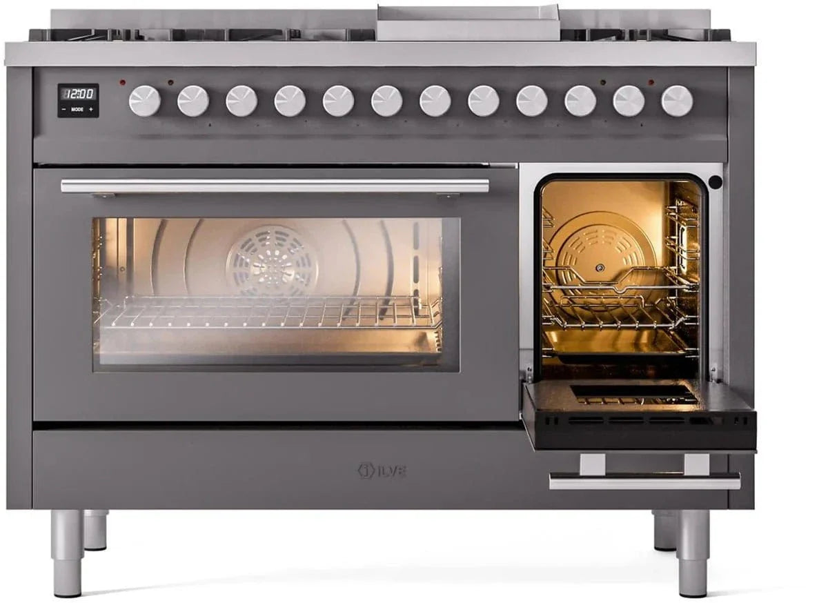 ILVE Professional Plus II 48" Dual Fuel Range in Matte Graphite UP48FWMPMG