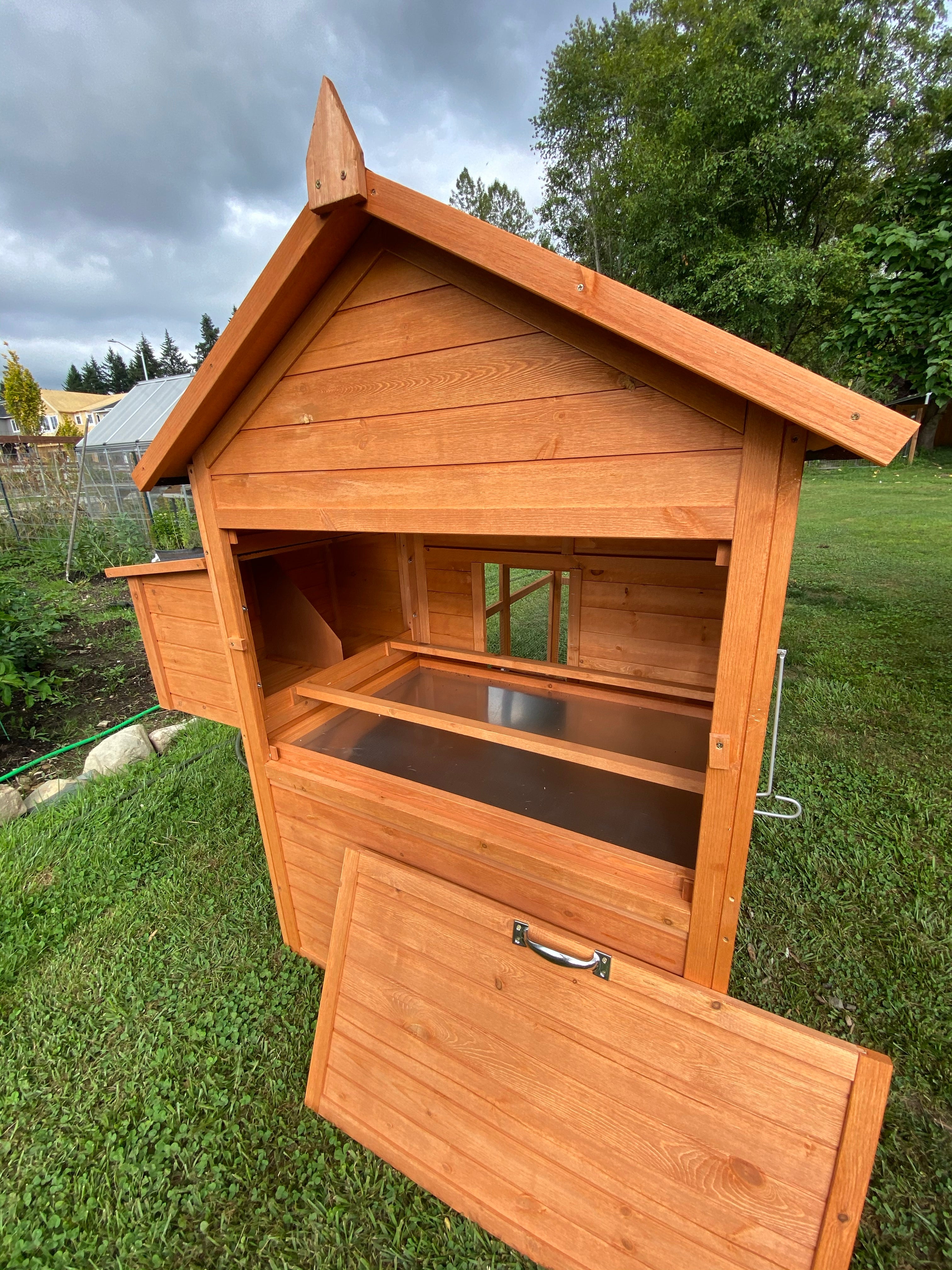 NEW FarmHouse Coop.  Both Stain colors in stock, BARN RED Limited Run!