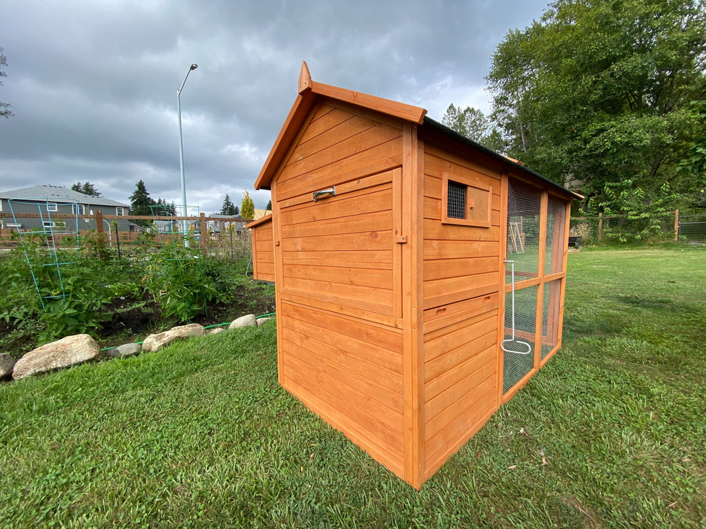NEW FarmHouse Coop.  Both Stain colors in stock, BARN RED Limited Run!