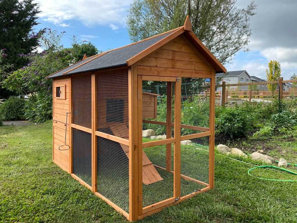 NEW FarmHouse Coop.  Both Stain colors in stock, BARN RED Limited Run!