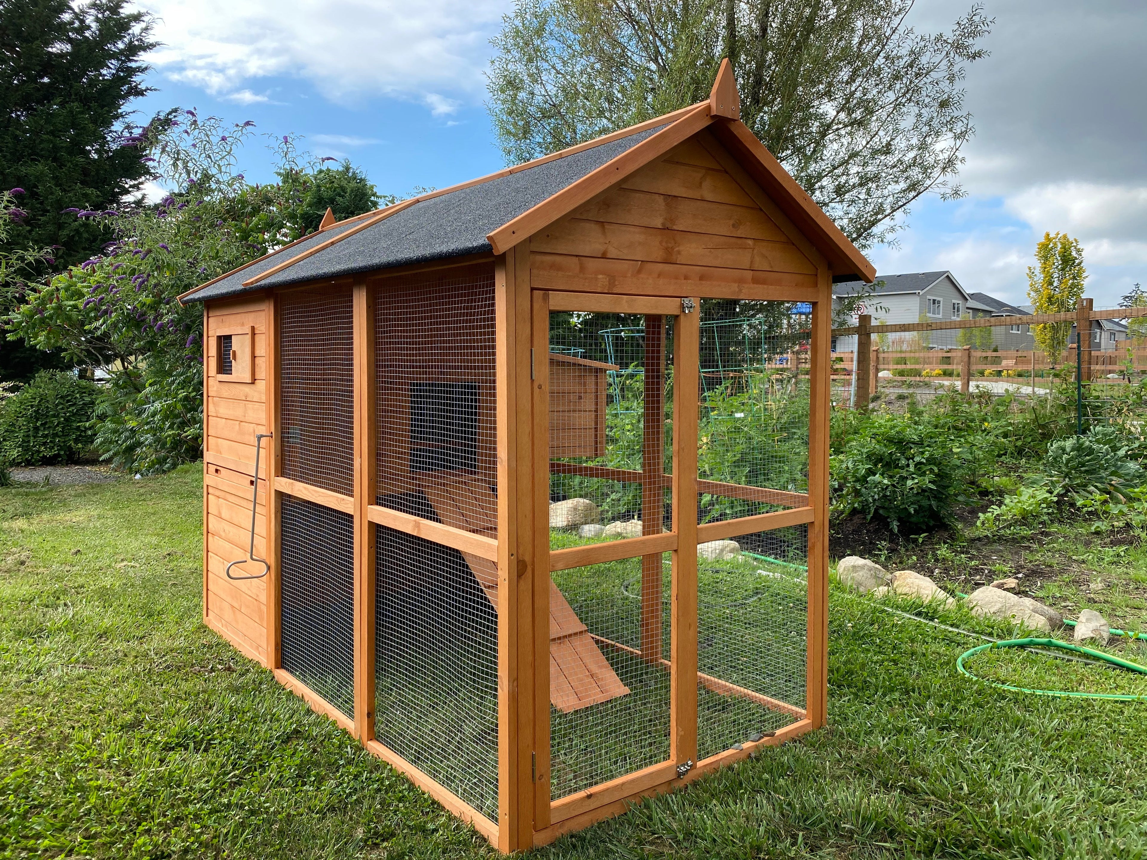 NEW FarmHouse Coop.  Both Stain colors in stock, BARN RED Limited Run!