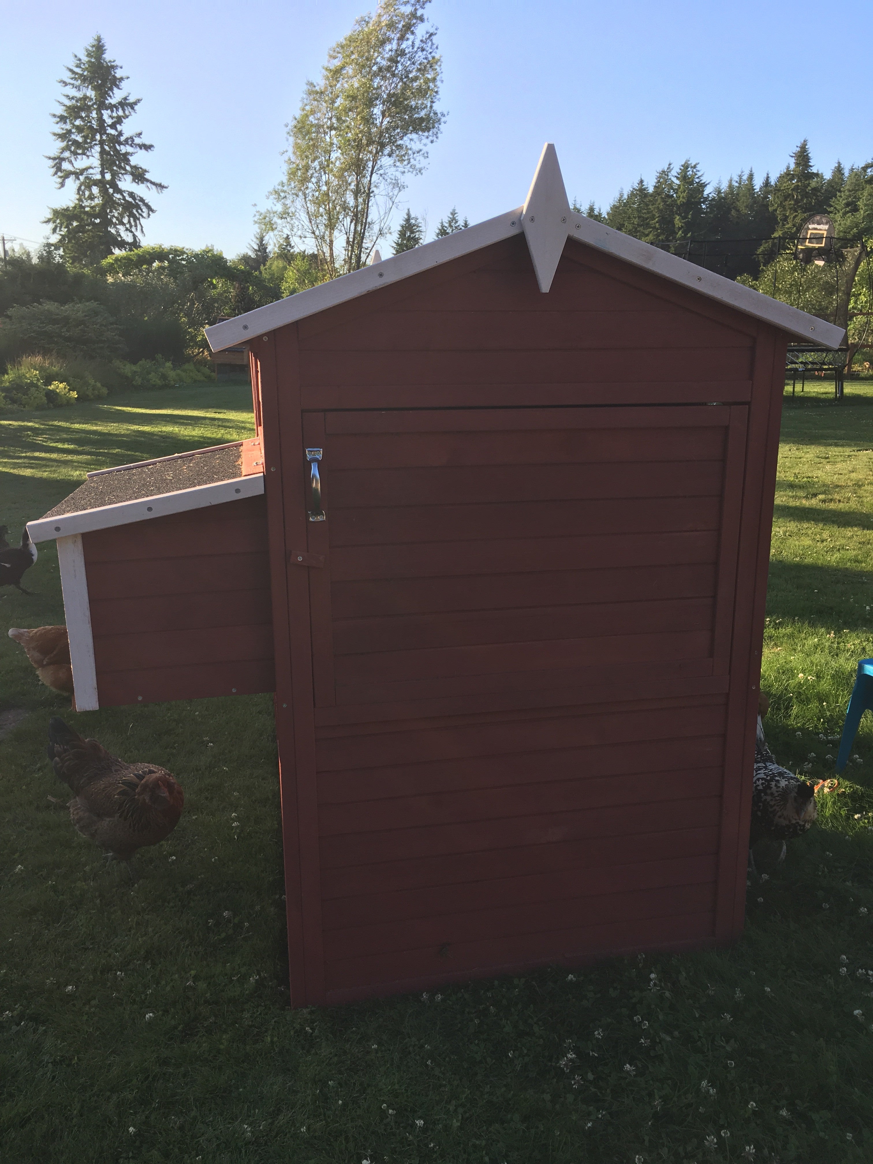 NEW FarmHouse Coop.  Both Stain colors in stock, BARN RED Limited Run!