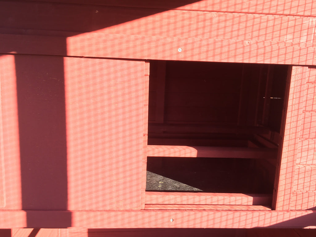 NEW FarmHouse Coop.  Both Stain colors in stock, BARN RED Limited Run!