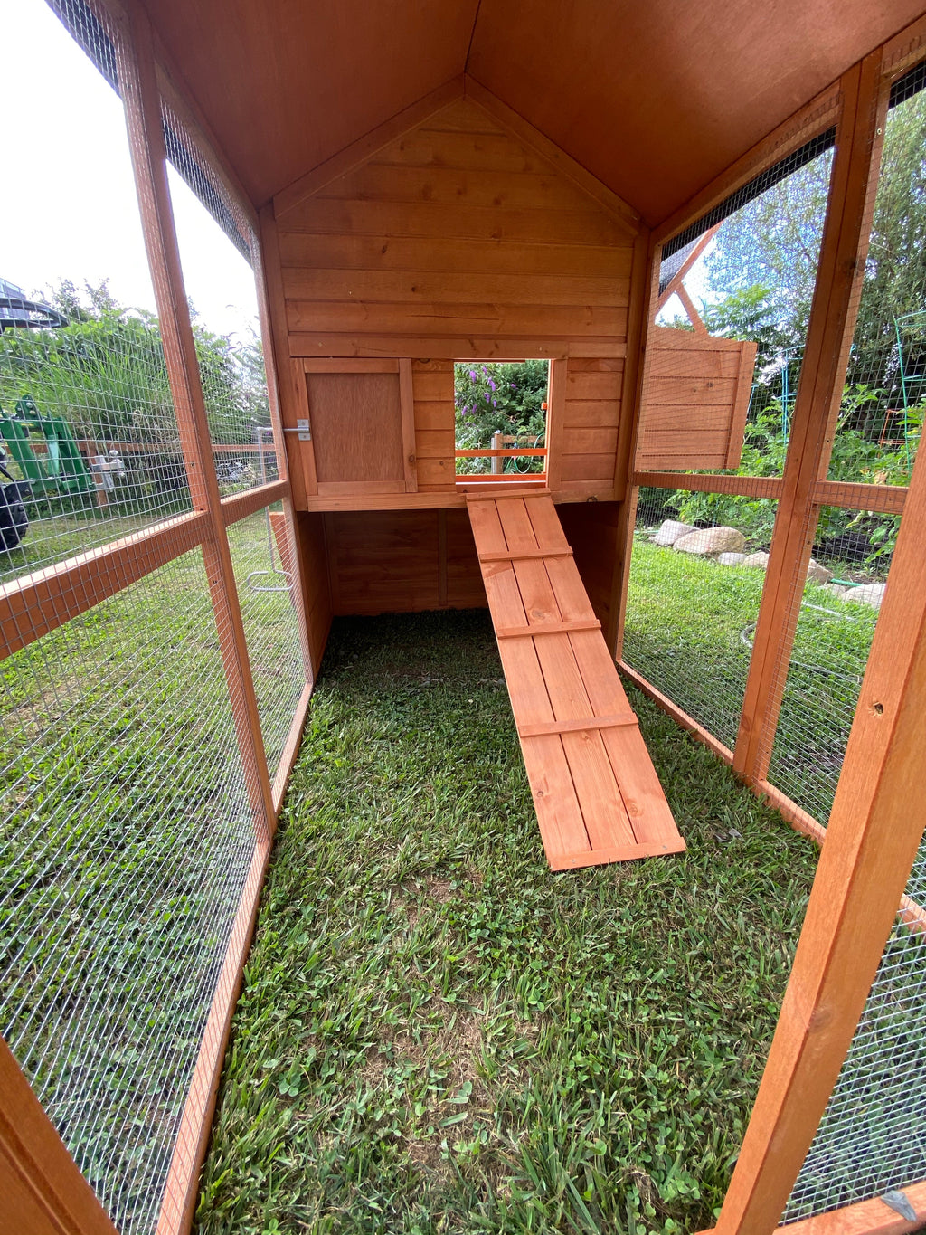 NEW FarmHouse Coop.  Both Stain colors in stock, BARN RED Limited Run!