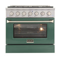 Kucht 36" Gas Range, Stainless Steel with Green Oven Door, KNG361-G