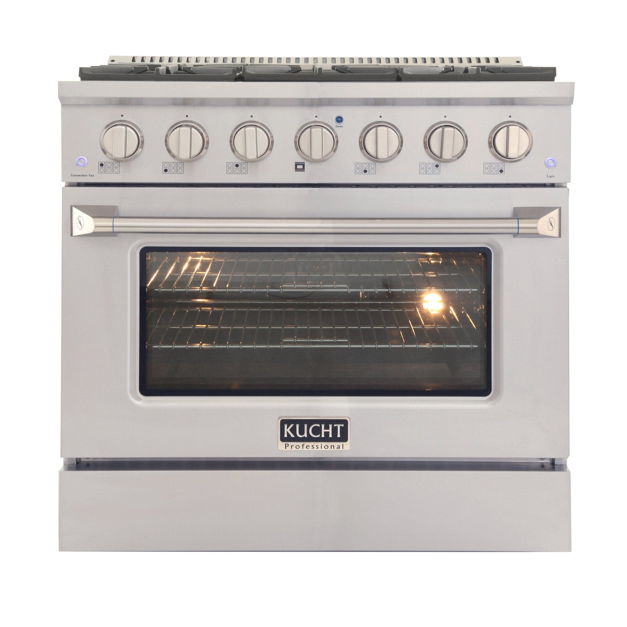 Kucht 36" Gas Range, Stainless Steel with Silver Oven Door, KNG361-S
