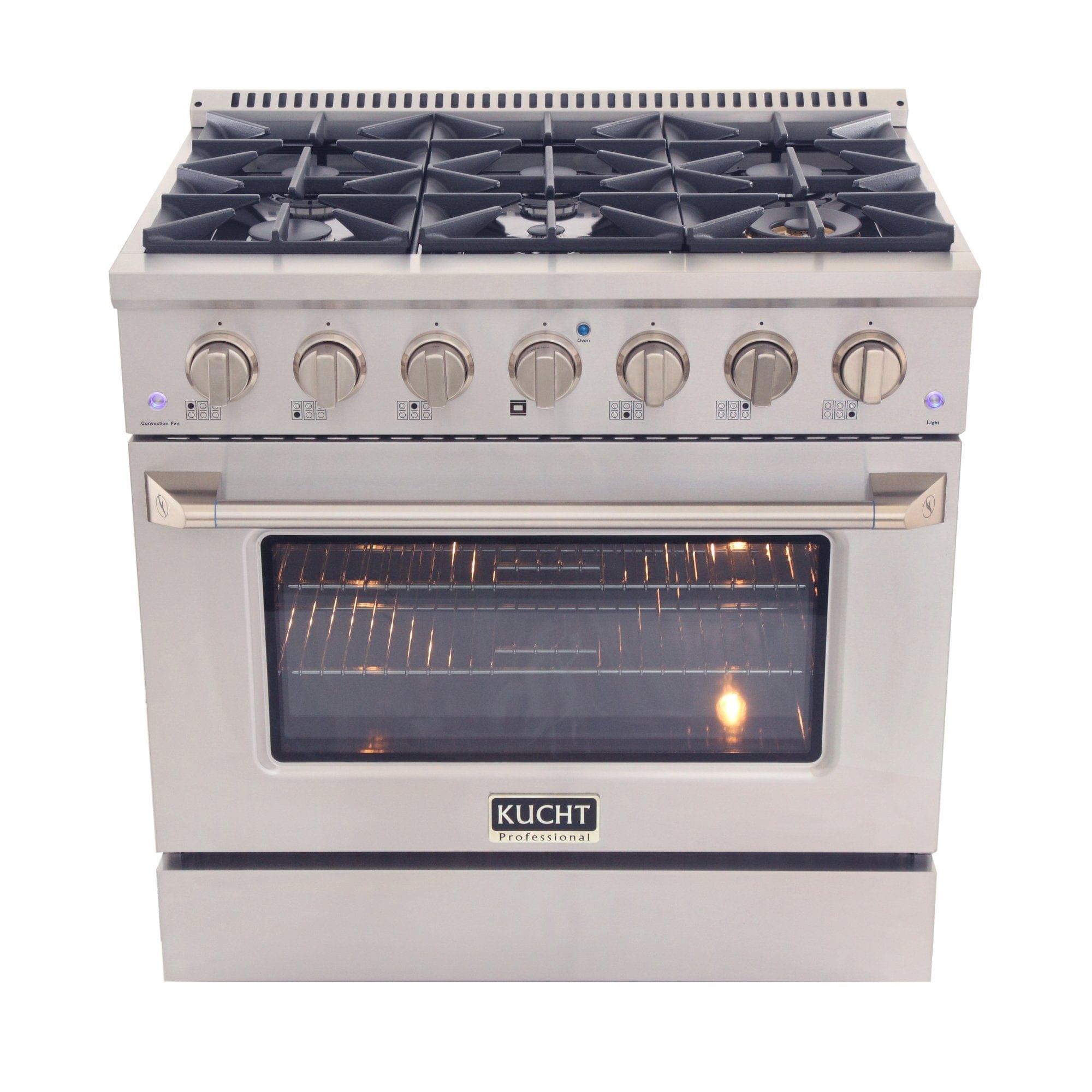Kucht 36" Gas Range, Stainless Steel with Silver Oven Door, KNG361-S