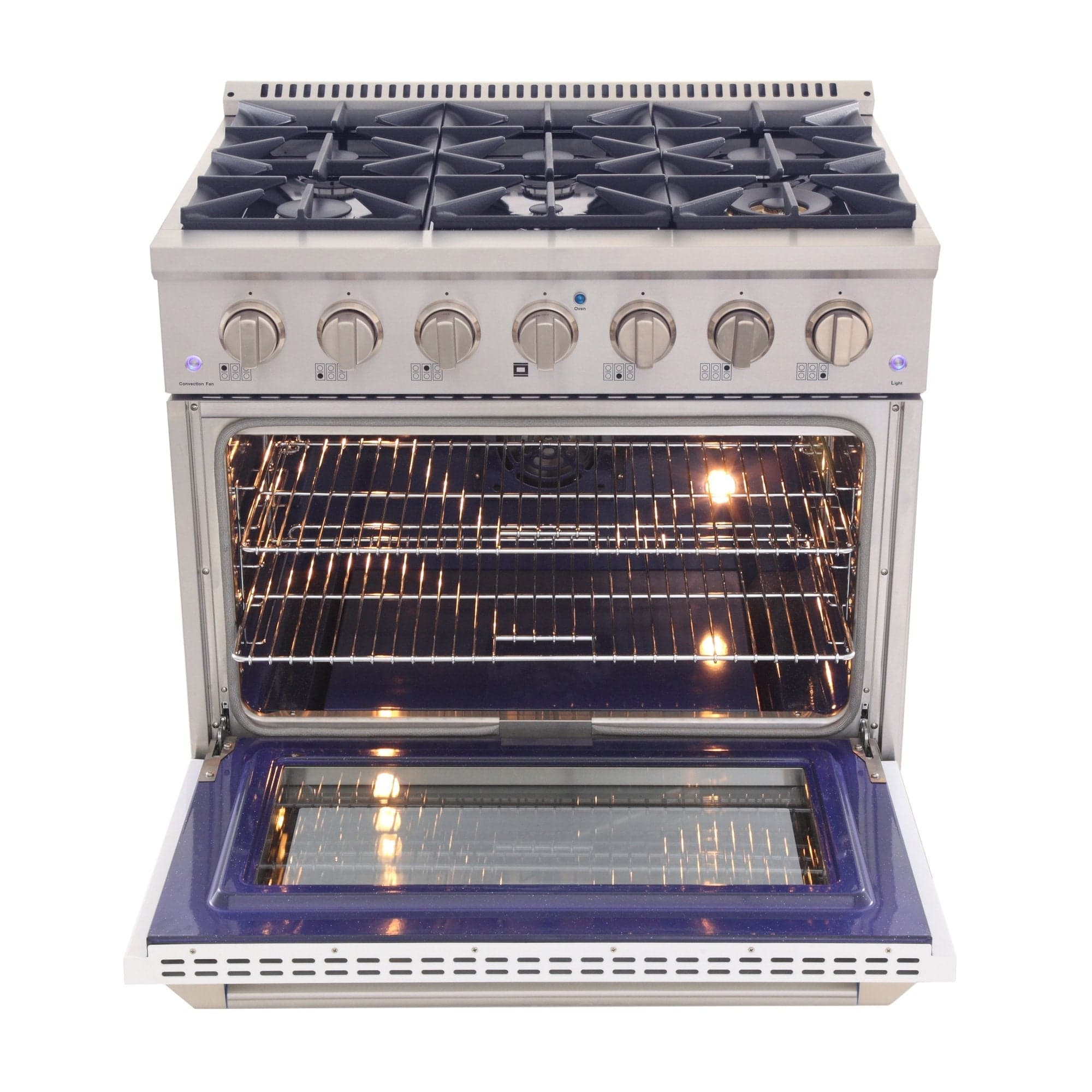 Kucht 36" Gas Range, Stainless Steel with White Oven Door, KNG361-W