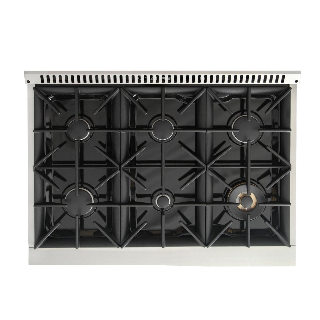 Kucht 36" Gas Range, Stainless Steel with White Oven Door, KNG361-W